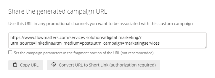 Generated Campaign URL